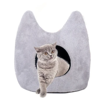 

New Small Pet Dog House Kennel Bed Mat Cats Blanket Pets Tent Pets Cat Cave Beds Cut Stylish Ear Dog House Winter Warm Houses