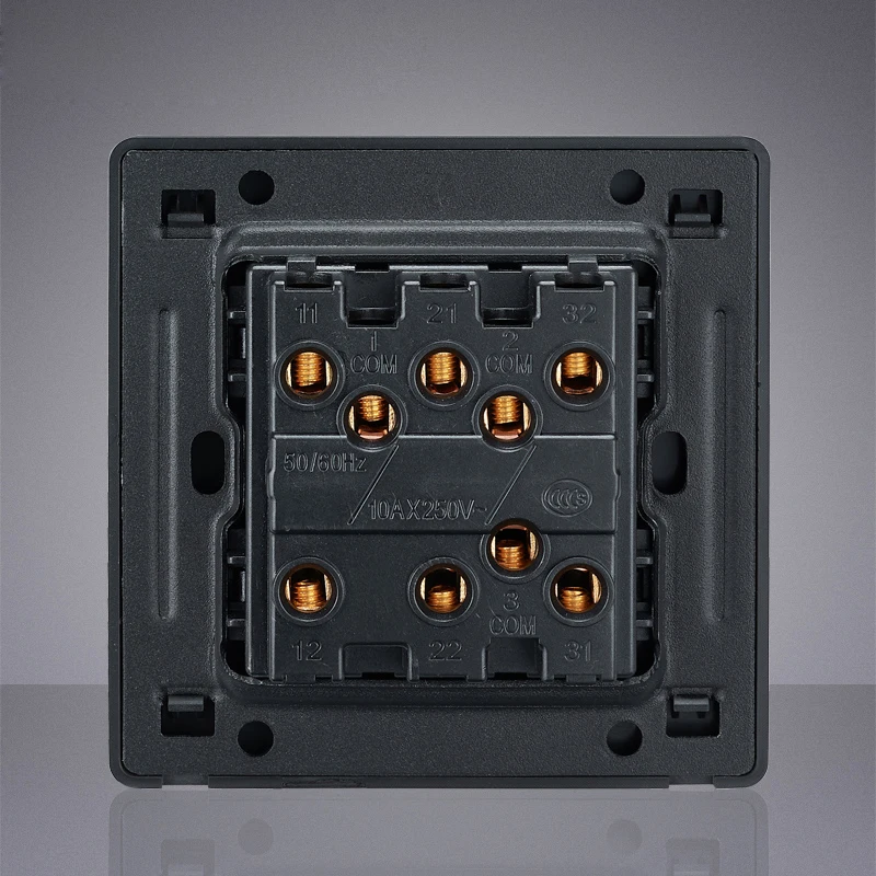 Черный рычажный 3 х клавишный высококачественный переключатель в стиле ретро 86