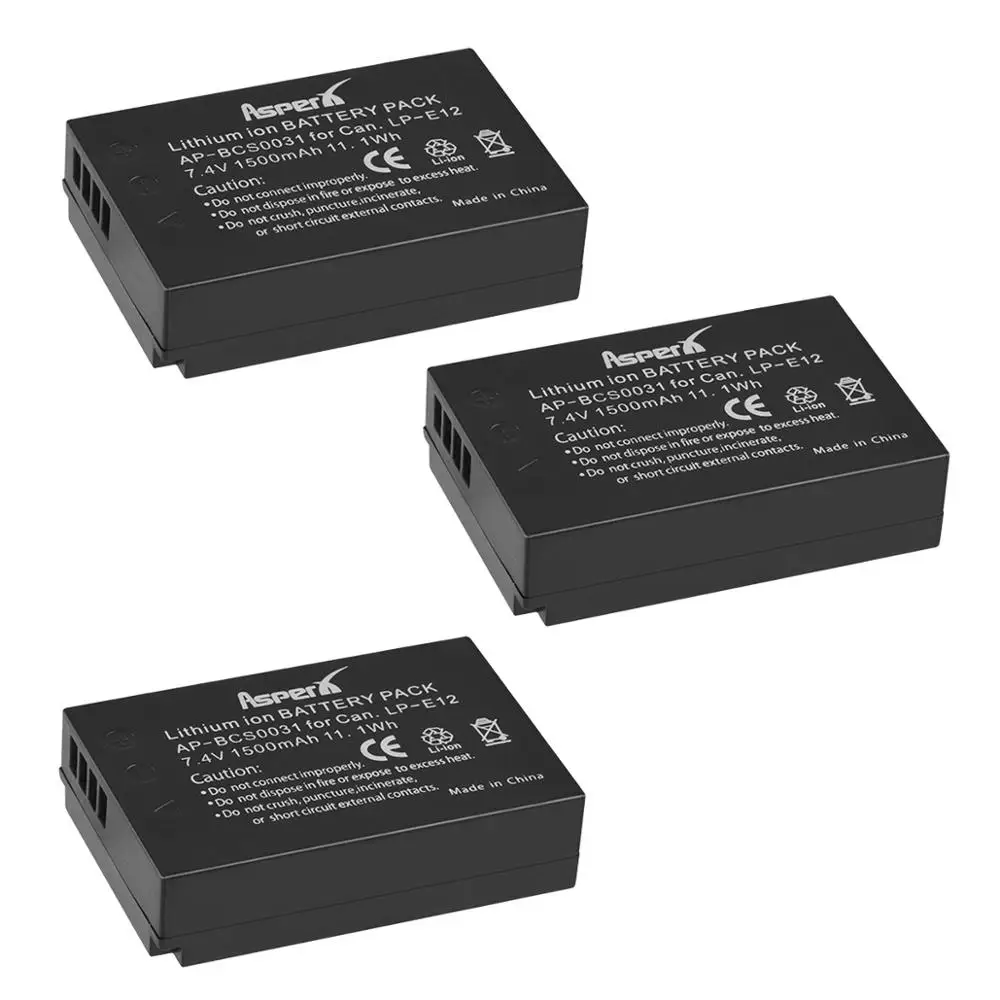 1500mAh LP E12 LPE12 Bateria Batteries LP E12 Camera Battery AKKU for