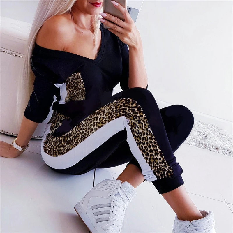 leopard print tracksuit womens