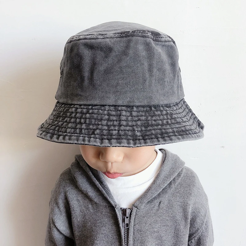 Washed Denim Bucket Hats Unisex Fashion 