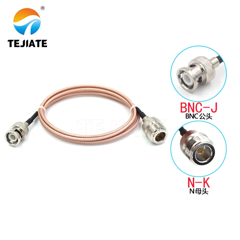 

1PCS TEJIATE Adapter Cable N To BNC Type NK Convert BNCJ 8-90CM 1M 1.5M 2M Length Connector RG316 Wire