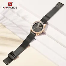 

NAVIFORCE Top Brand Ladies Watches Luxury Business Stainless Steel Waterproof with Diamonds Date Display Watches Dress Bracelet