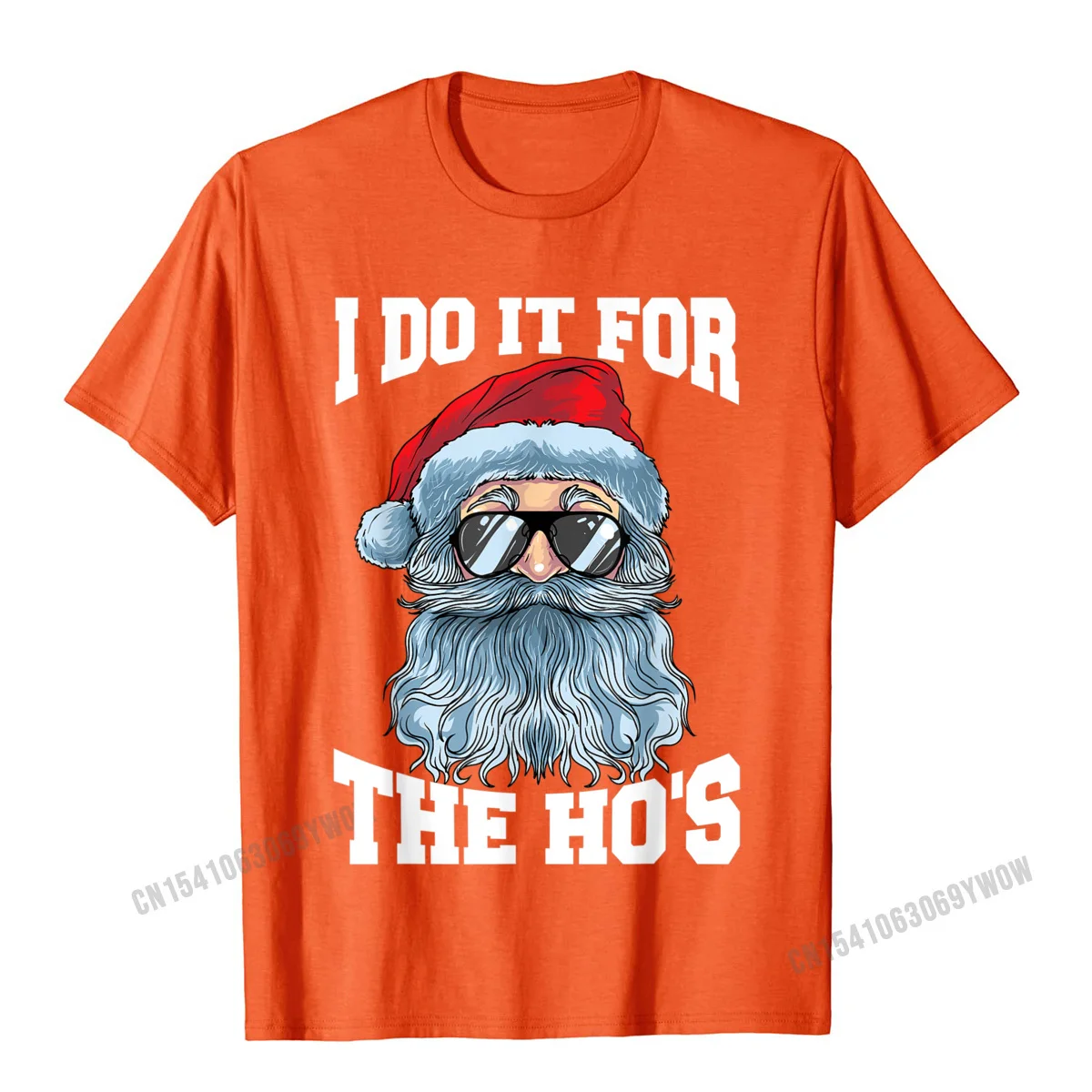 Oversized Geek Cool Top T-shirts O-Neck 100% Cotton Male Tops Tees Short Sleeve Summer Cool Tops & Tees Free Shipping I Do It For The Hos Inappropriate Christmas Funny Santa T-Shirt__735 orange
