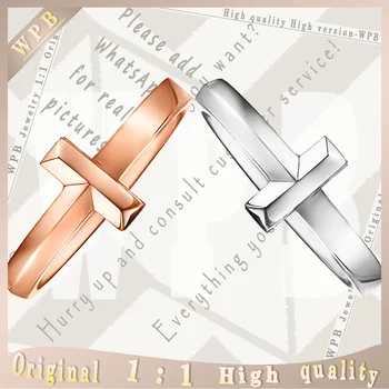 

WPB100%S925Rings high quality 1:1 original TIFN "2020T1 new narrow and smooth mirror" Women Rings Couple