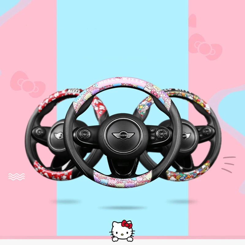Kitty Cat Чехлы рулевого колеса автомобиля противоскользящие автомобильные чехлы для рулевого колеса автомобиля автомобильные аксессуары для интерьера для женщин и девочек