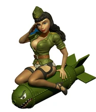 

75mm Resin Model Female Soldier Missile Unpainted No Color RW-331