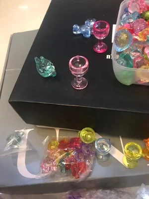 Игрушки для девочек, кристалл, камень, акриловый камень, красочные игрушки, аксессуары для миниатюрного кукольного домика, Детские ролевые игры, подарок для маленькой девочки