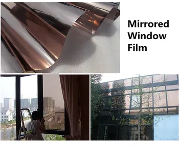 

Original SUNICE 1.52x 10 m Window Film One Way Mirror Heat Insulation Silver Brown Window Tint for Building Privacy Protect