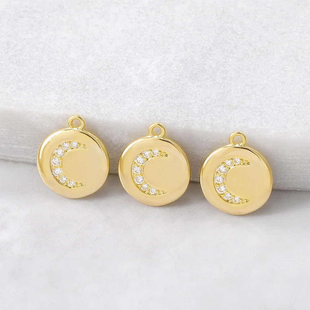 Brass Jewelry Making Findings Accessories Moon Charms Jewelry Making