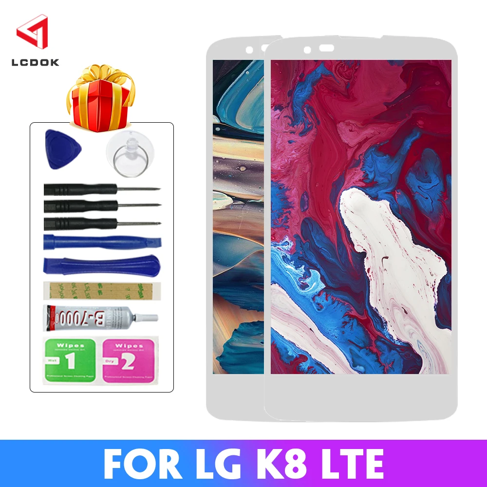 

100% Tested LCD For LG K8 LTE K350 K350N K350E K350DS LCD Display Touch Screen Digitizer Assembly Panel Replacement Parts