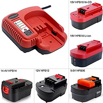 

EU/US/UK/AU Plug Ni-CD Ni-MH Battery Charger Multi-Volt 9.6V-18V Fast Charger for Black&Decker 9.6V-24V Ni-CD Ni-MH Batteries