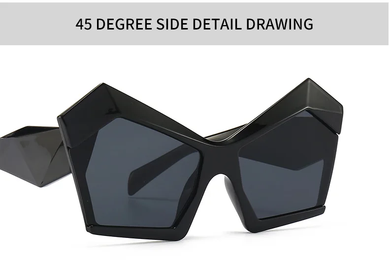 fashion sunglasses Fashion Cool Unique Exaggerated Irregular Shape Sunglasses Women Oversized Vintage ins Brand Design Sun Glasses round sunglasses women