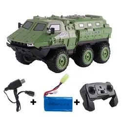 Voiture RC blindée télécommandée 1/16G 6wd pour enfants, jouet de Simulation de véhicule militaire armé, camion jouet modèle cadeau, 2.4 