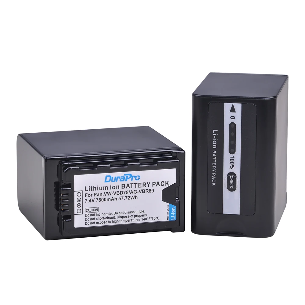 2Pc 7800Mah Vw-Vbd78 Vbd78 Ag-Vbr89 Batteria Per Panasonic Aj-Hpx260Mc, Hpx265Mc, Px270, Px285Mc, Px298, Ag-Fc100, Hc-X1000 Vbd58 Vbd29