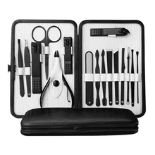 16 шт. профессиональный педикюр маникюрный набор для ногтей с угревой иглой триммер для ногтей Ножницы для бровей Портативные Инструменты для дизайна ногтей