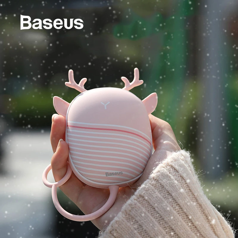 Pаспродажа Baseus обогреватель для рук грелка USB Перезаряжаемый удобный обогреватель карманный мини мультяшный электрический обогреватель теплый с ламп...