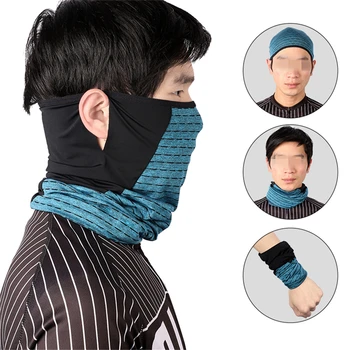 

Summer Ice Fabric Cycling Face Masks UV Protection Breathable Sport Scarf Ear Hanging Bike Bandanas Face Mask Bandana Scraves