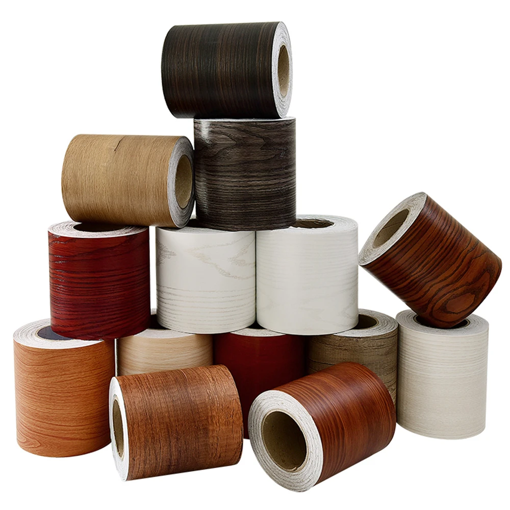 1pc Selfadhesive Wood Grain Waist Line Wallpaper Waterproof Pvc Wall