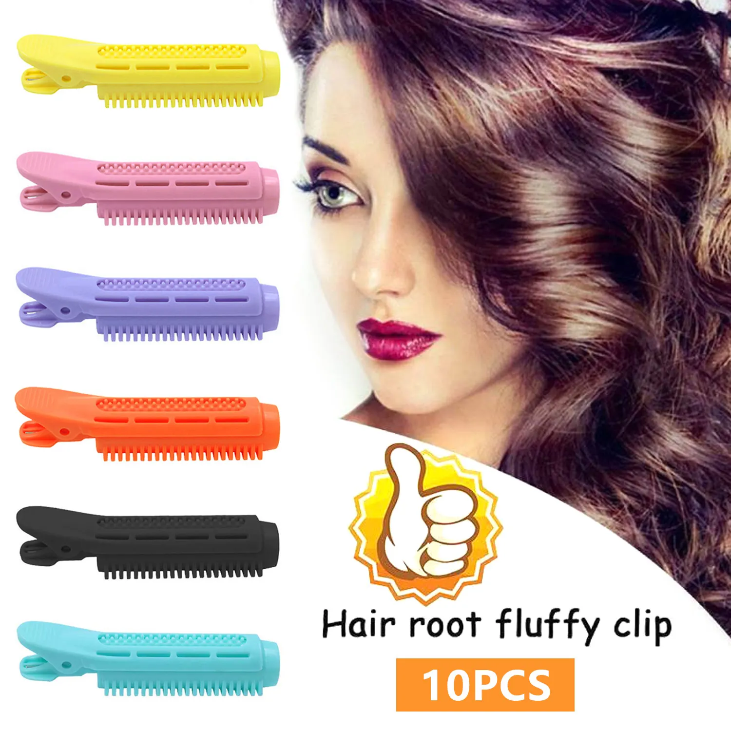 

10pcs Natural Fluffy Hair Clip Volumizing Hair Root Clips Clamps Curler Roller for Home Salon Hairdressers Hair Styling Tools