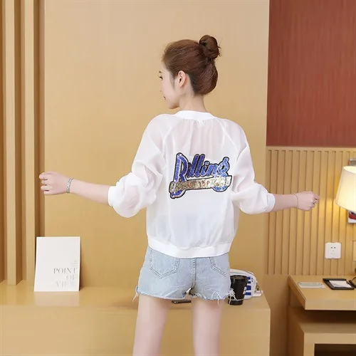 

Casual Chiffon Sun-resistant Clothes Women's Versatile 2019 New Style Summer Korean-style Short Cardigan Cycling Ultra-Thin Coat