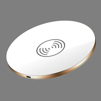 

Wireless Basic Charger 10W Round Metal Mobile Phone Wireless Charger USB IQ Charging Transmitter New Arrival