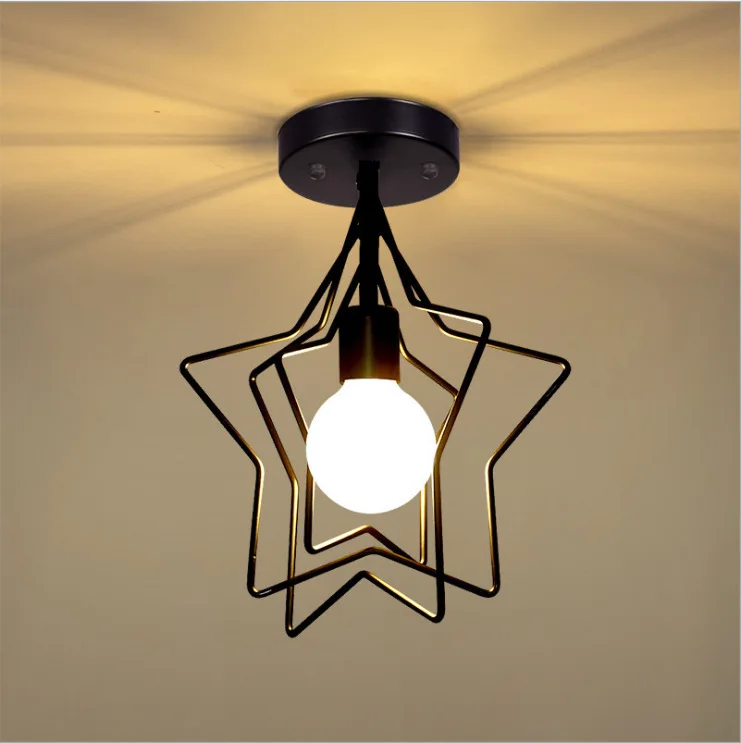 

Northern European-Style Star Ceiling Lamp Creative Entrance Hallway Stairs Cloak Room Balcony Modern Cool Five-pointed Star Ceil