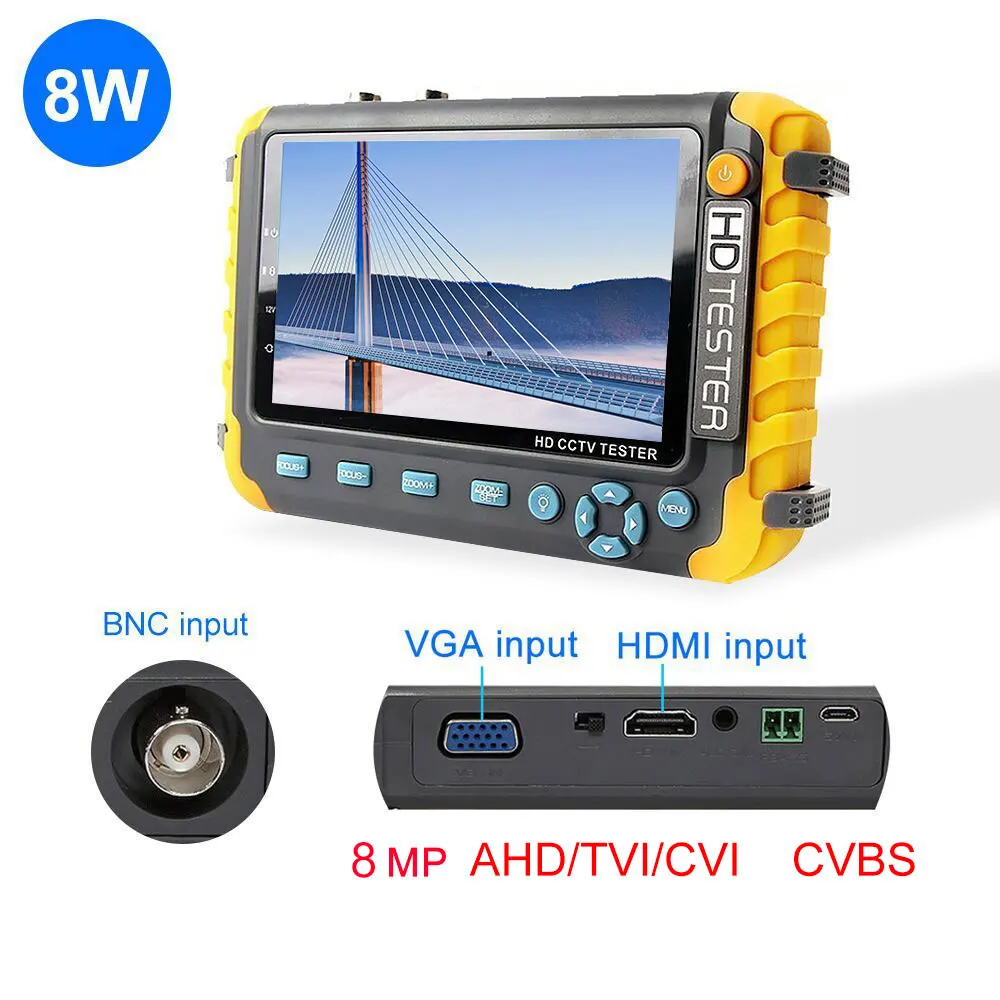 8MP CCTV тестер камера видео тестер ahd ip видео камера тестер Мини ahd монитор 4 в 1 с VGA HDMI вход Камера Безопасности s - Цвет: 8W