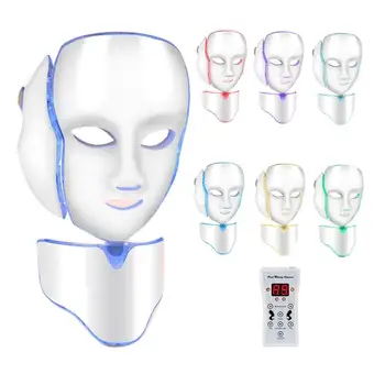 

Facial Mask With Neck Skin Rejuvenation 7 Colors Light LED Face Care Treatment Beauty Anti Acne Therapy Whitening Instrument