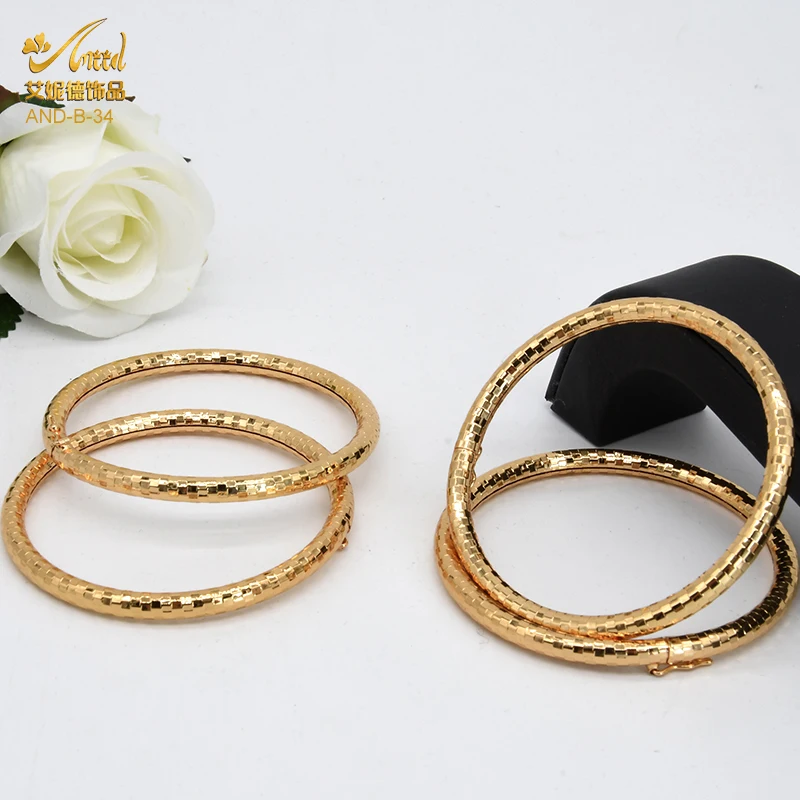 ANIID Copper Bangles Set For Women Charm African Bracelet Dubai Jewelry Gold Color Designer Arabic Luxury Fashion Hawaiian Gift