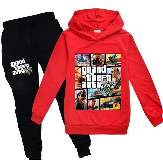 

Grand Theft Auto V GTA 5 Kids Hoodies Pants 2pcs Sets Long Sleeve Pullover Boys Sweatshirt Teenage Girls Clothing 2-16Years
