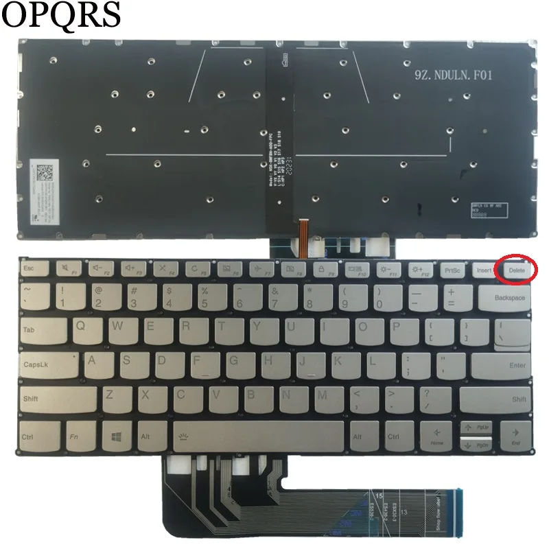 Teclado para Lenovo Teclado com Retroiluminado Novo Ouro Cinza Preto Eua C340-14 C340-14api C340-14iml C340-14iwl us - - Imagem 6