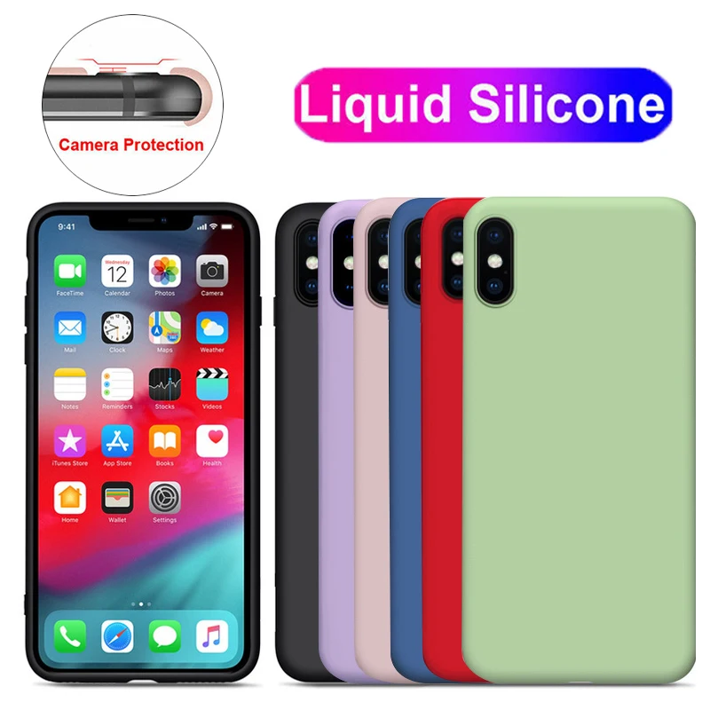 

Original Luxury Silicone Case For iPhone XS Max X XR Cases For iPhone 6 6S Candy colors For Apple iPhone 8 7 Plus Back Cover