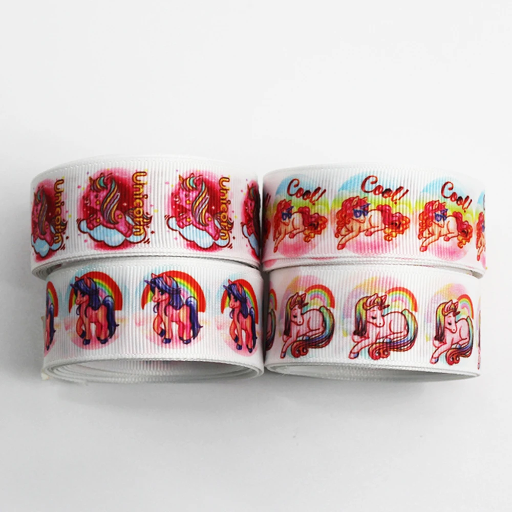 

Лента Корсажная WL, 50 ярдов, с принтом единорога, украшение для волос, головной убор бант