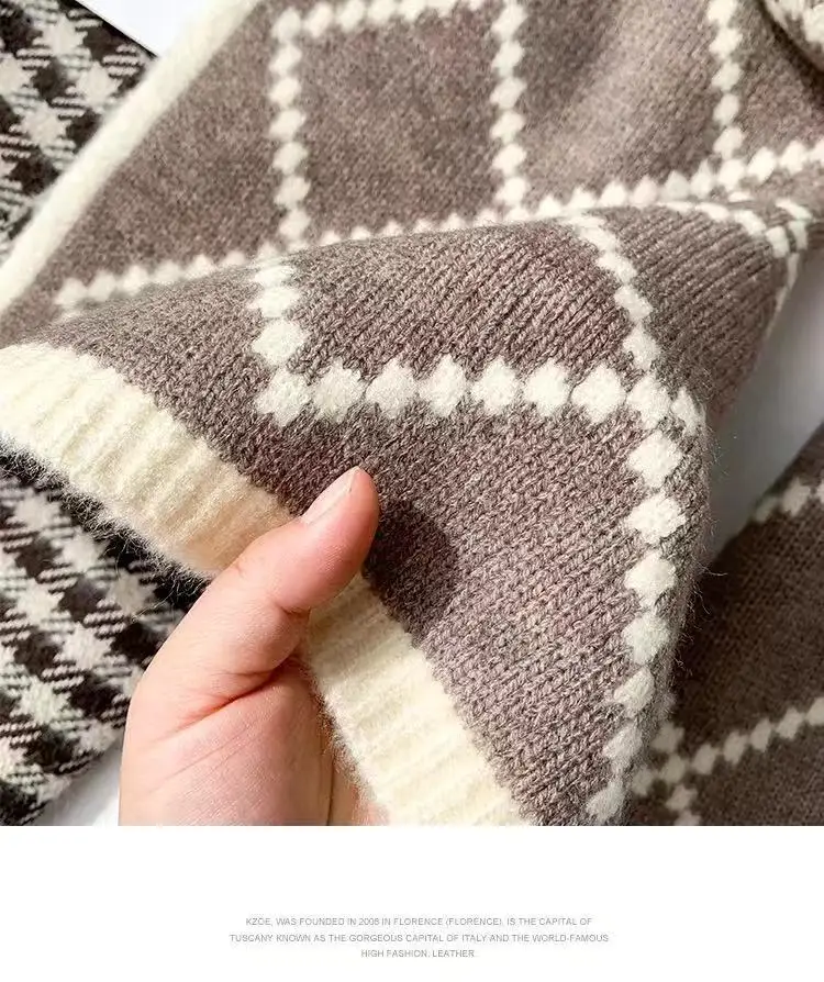 Christmas Pure Cotton Lady Big Shawl Imitation Cashmere Scarf Soft Skin-friendly Thickening Warm Letter Printing Shawl Scarf