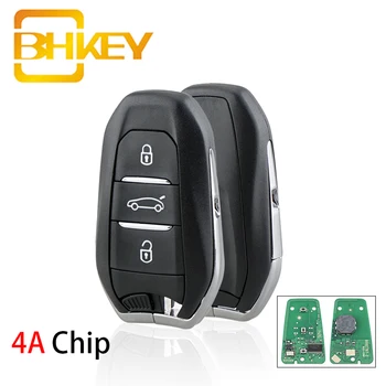 

BHKEY 4A Chip 3 Buttons Car Remote Key for Peugeot 208 301 308 508 3008 5008 Keyless Smart Car Key