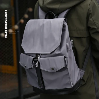 

Casual Backpack Men 15.6" Laptop Backpack USB Large Capacity Mochila Unisex Waterproof Travel School Bag for Teenager