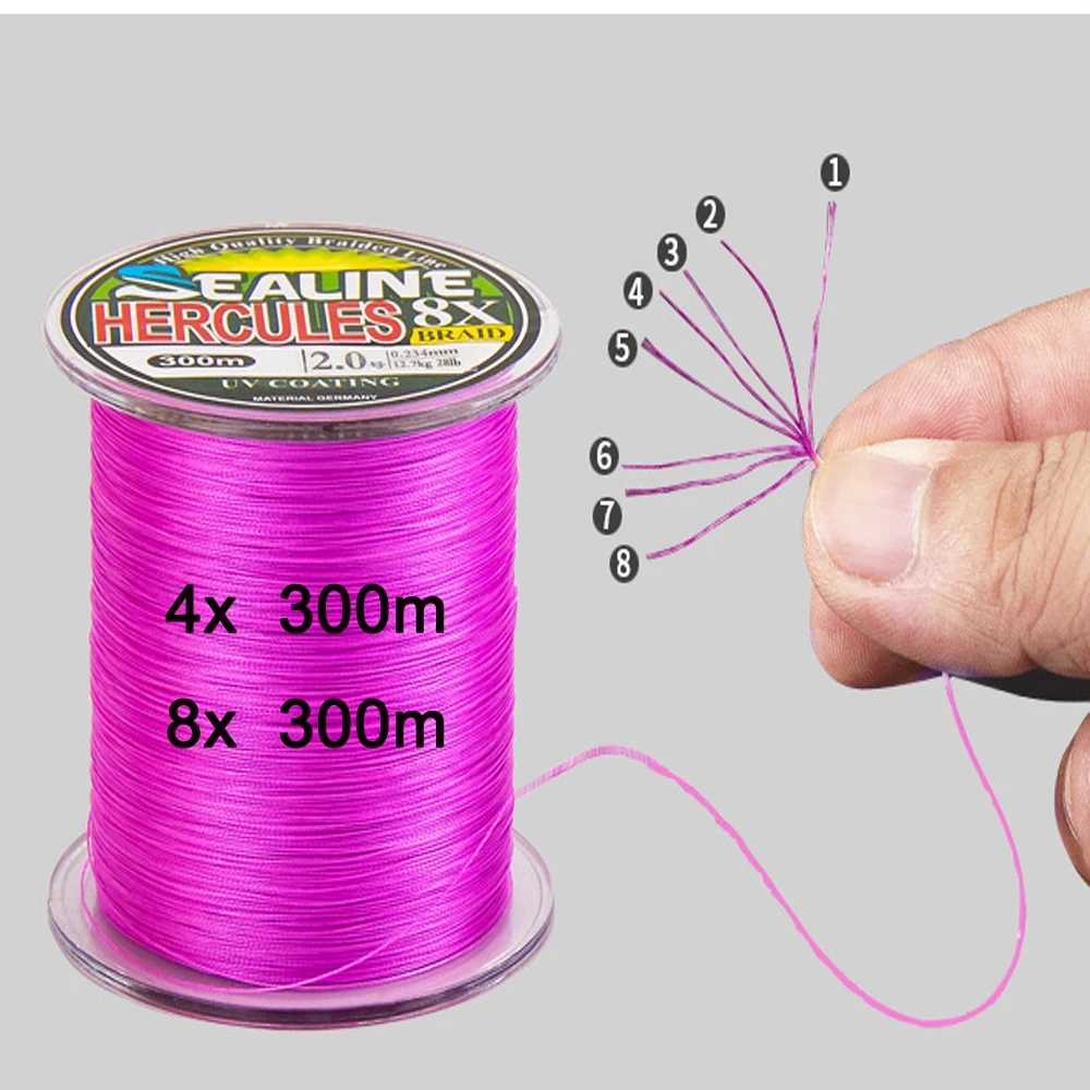 

300M 8 Strands Multicolour PE Braided Wire 4 Strands Multifilament Japanese Fishing Line