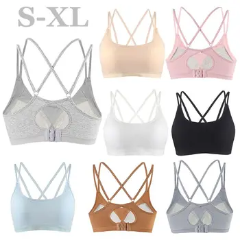 

Women Youth Sexy Bralette Bralet Crop Top Bra Wireless Padded Strappy Sports Bras With Built In Fitness Bra Lingerie