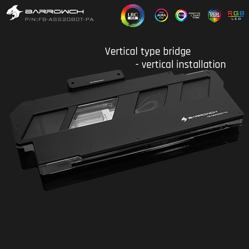Barrowch FB-ASS2080T-PA цифровой термометр блоков GPU 5v 3pin Алюминий сплав Панель, для Asus Rog Strix RTX2080/2080Ti