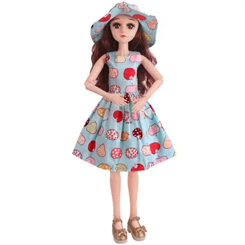 

New Hot 60cm Doll Clothes BJD Dress Up Three-point Joint Doll Printed Dress 18 Inch Doll Clothes Elf on Shelf