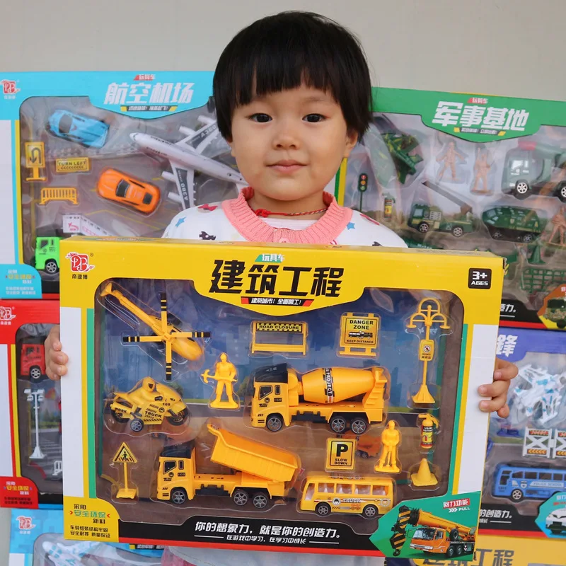 

Inertia Warrior Engineering Vehicle Police Car Camouflage Trousers Race Car Excavator Car Toy Car Model Boy CHILDREN'S Toy