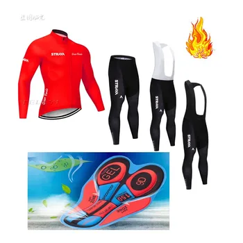 

2018 STRAVA Winter Thermal Fleece Cycling Jersey Ropa Ciclismo Mtb Long Sleeve Bike Wear Clothing Maillot Biciclet