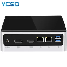 

YCSD Mini Pc Intel Core i3 8145U 7020U Linux Thin Client Micro Desktop Computers Industrial Win 10 pro Minipc 2 Lan Port Metal