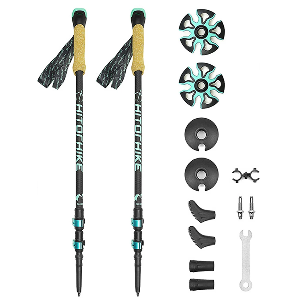 chatten Kolonel zwaarlijvigheid 195G Nordic Wandelstok Koolstofvezel Externe Quick Lock Wandelen Telescoop  Stok Trekking Pole Schieten Kruk Senderismo|Wandelstokken| - AliExpress