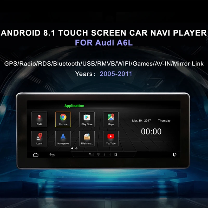 Android 8.1 4+64G Car GPS Navigation Car Radio Stereo Dash Multimedia Player For-Audi A6