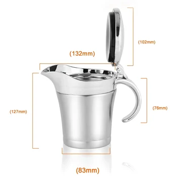 

New 450Ml Stainless Steel Thermal Gravy Pot Sauce Jug Sauce Pot Double-Layer Insulated Juice Bucketkitchen Supplies J2Y
