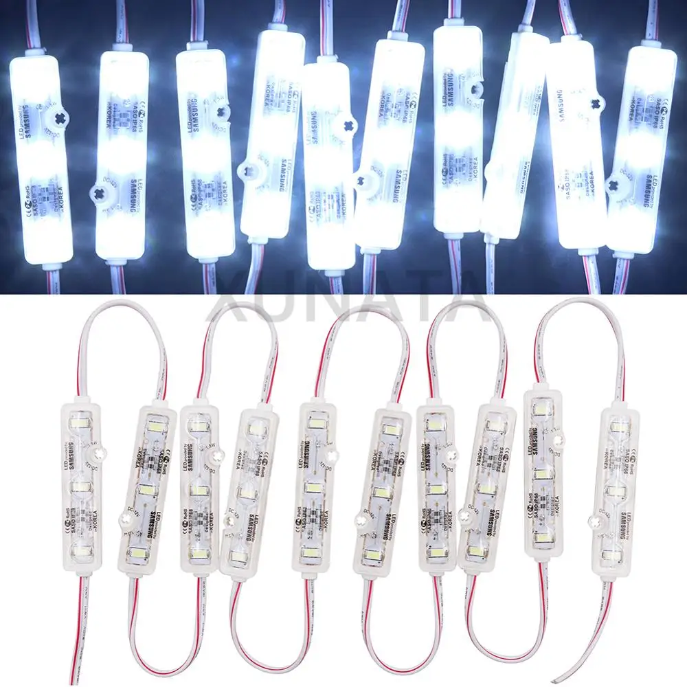 100 x Samsung 5630 LED Sign Making Modules 160° Lens Injection Pure Warm White 