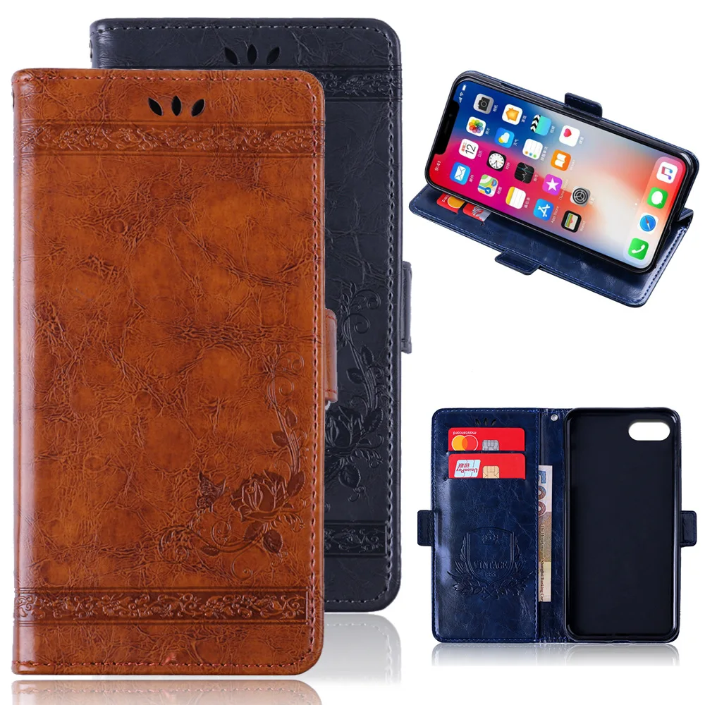 

Homtom S9 plus Oil Wax Leather Phone Cover Hengtong S9 plus around Open Wallet-Protective Case