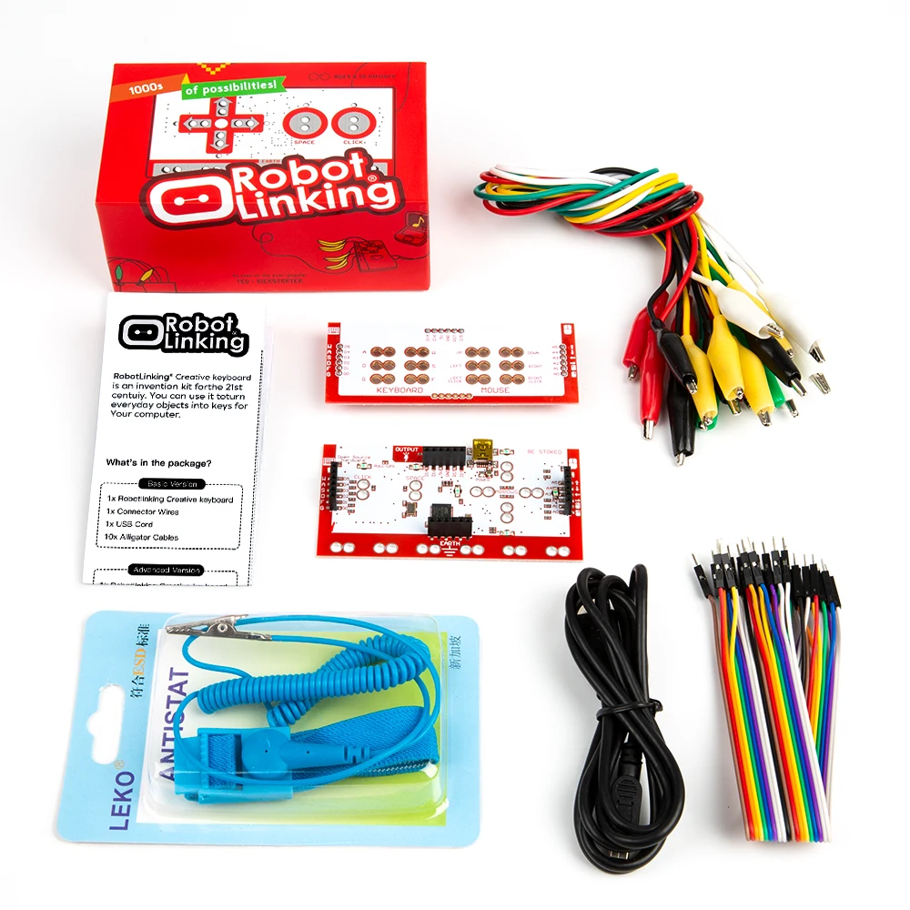  Hot Alligator Clip Jumper Wire Standard Controller Board DIY Creative Keyboard Kit Basic Version Ed